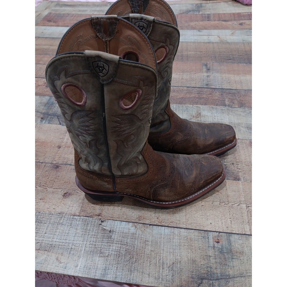 Ariat Heritage Roughstock Western Boot‎  Sz 12 D Square Toe  10002230 Leather